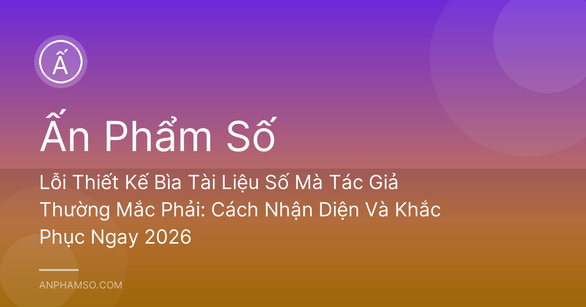 Lỗi Thiết Kế Bìa Tài Liệu Số Mà Tác Giả Thường Mắc Phải: Cách Receive Diện Và Khắc Phục Ngay 2026